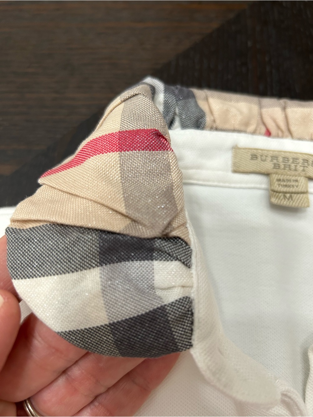 BURBERRY BRIT NOVA CHECK 3/4 SLEEVE PREPPY STYLE COLLAR POLO SHIRT - Picture 3 of 7